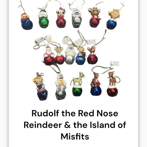Set 16 vtg Jingle Buddies Rudolf the Red Nose Reindeer Christmas tree ornaments - Picture 1 of 11